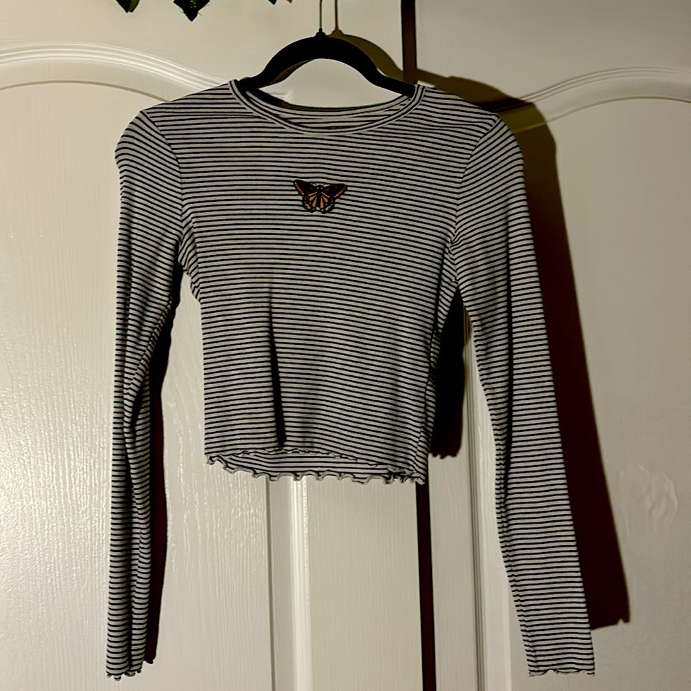 Hollister striped butterfly shirt